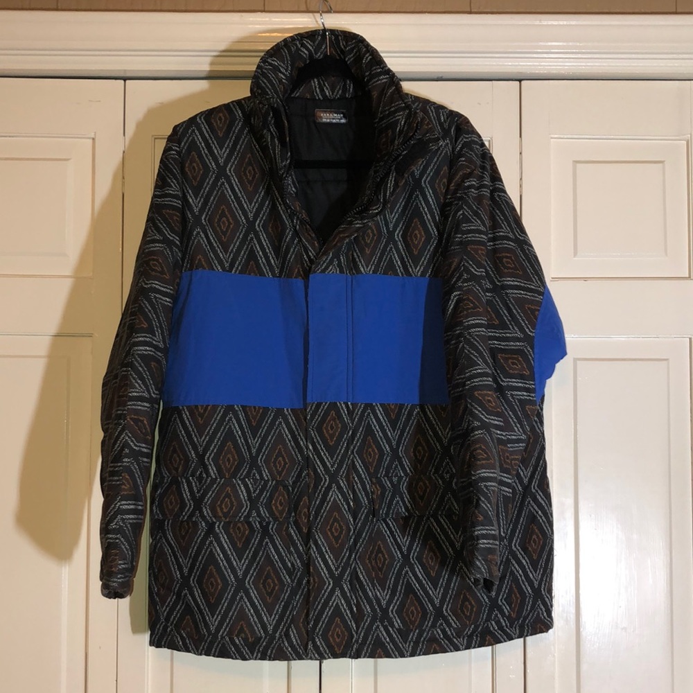 Zara Man Coat Diamond Color Block Pattern Sz M - image 1